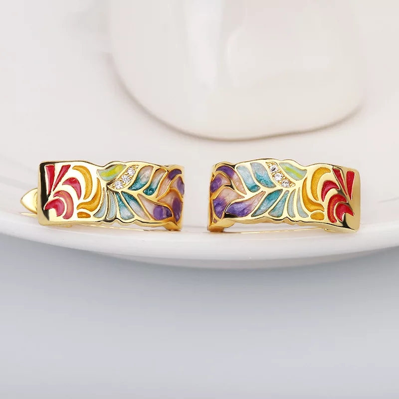 CERCEI ARGINT AURIT MULTICOLOR ELEGANT (1) Earrings Magic of Happiness