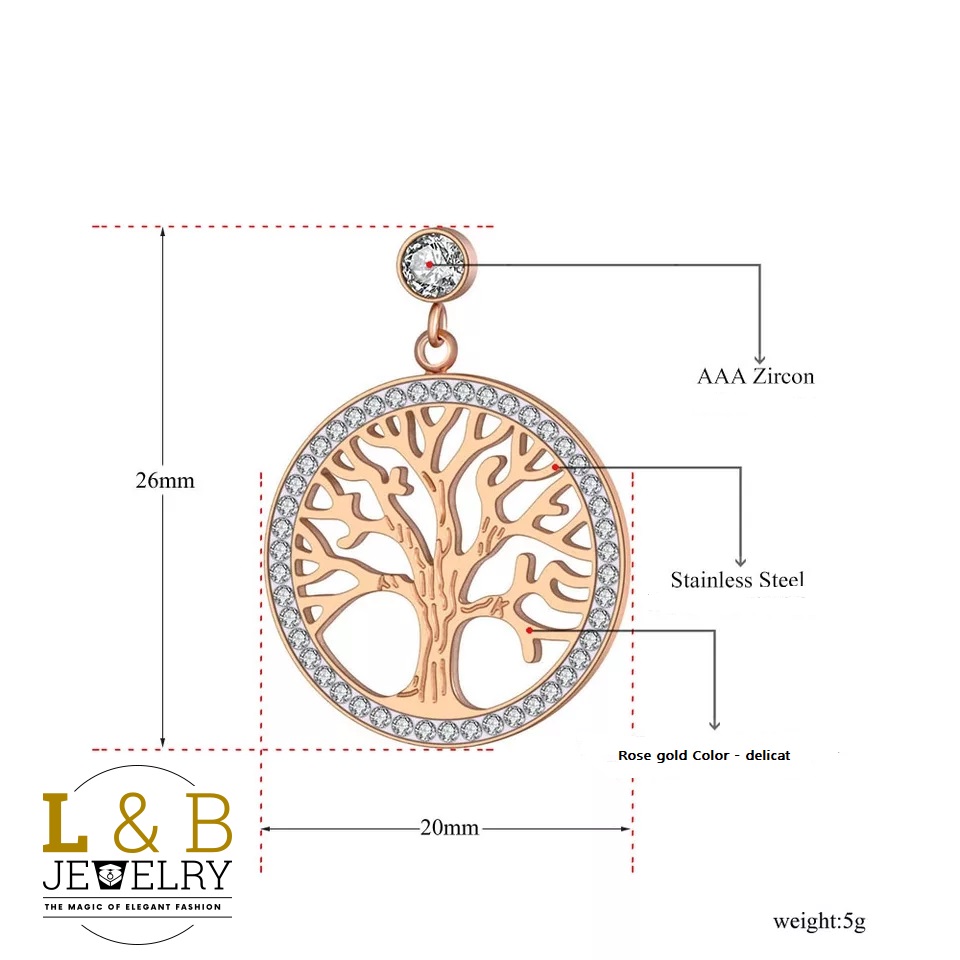 cercei rose gold tree of life (2) Earrings- Tree of Life