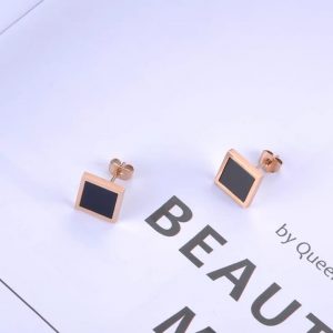 Earrings – Square Black