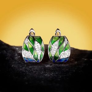 Earrings – Green Leaves