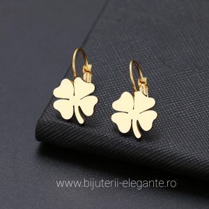 Cercei Lucky Clover- gold color