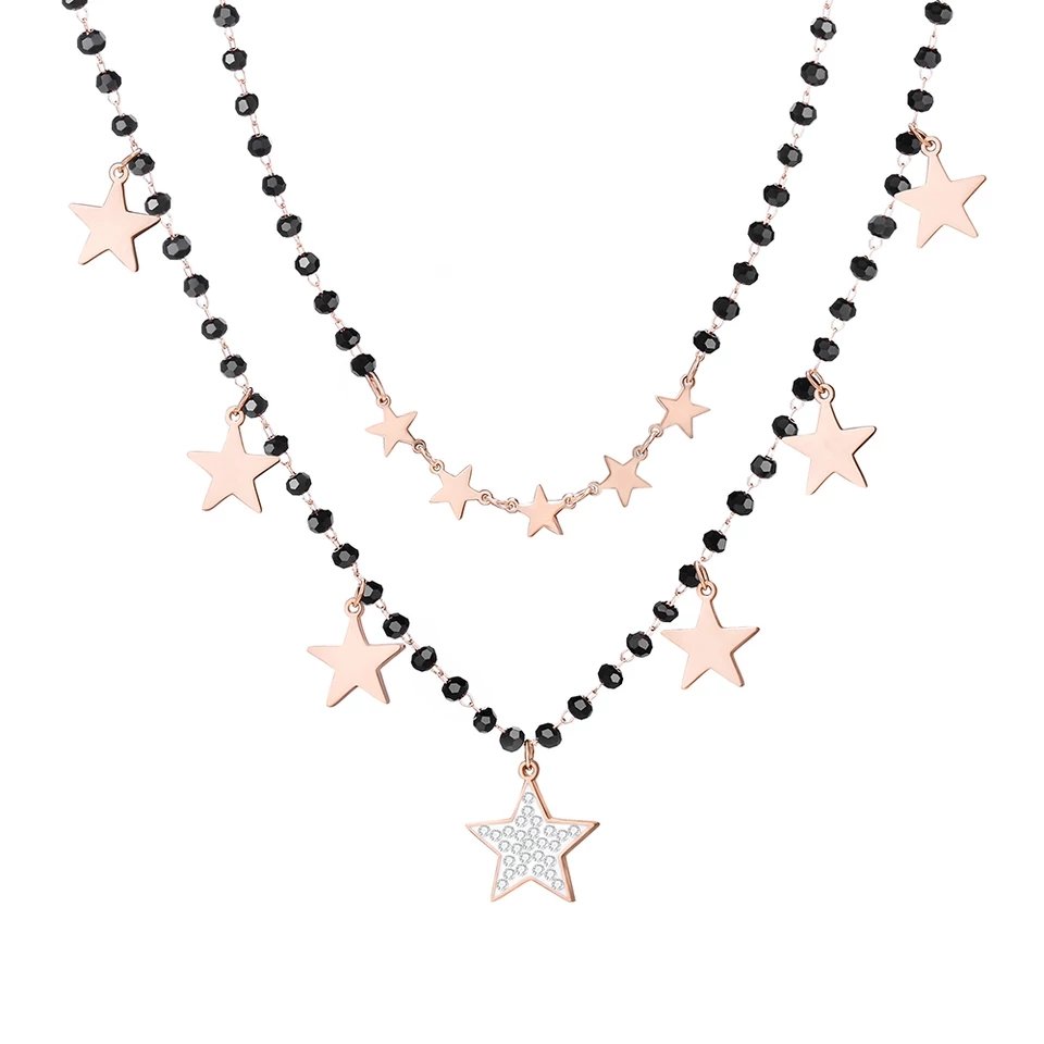 22783.jpg Necklace – Double Star -Rose Gold