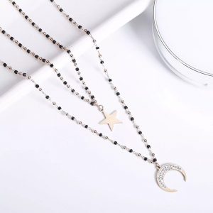Necklace – Star Moon – Rose Gold