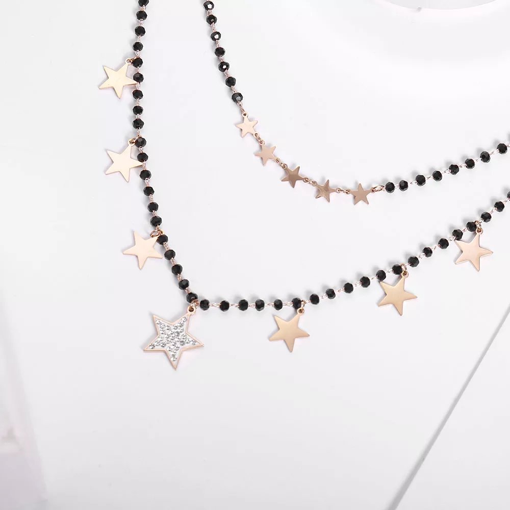 22796.jpg Necklace – Double Star -Rose Gold
