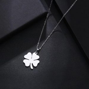Necklace – Lucky Clover – Trifoi Norocos – Silver Color