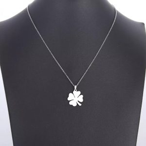 Necklace – Lucky Clover – Trifoi Norocos – Silver Color