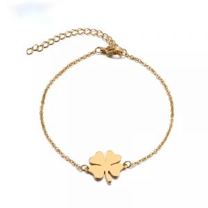 Bratara Trifoi Lucky Clover -gold color