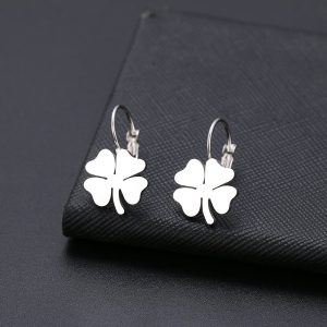 Cercei Trifoi Lucky Clover -silver color