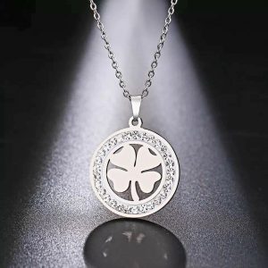 Necklace Trifoi Lucky Charm-silver color