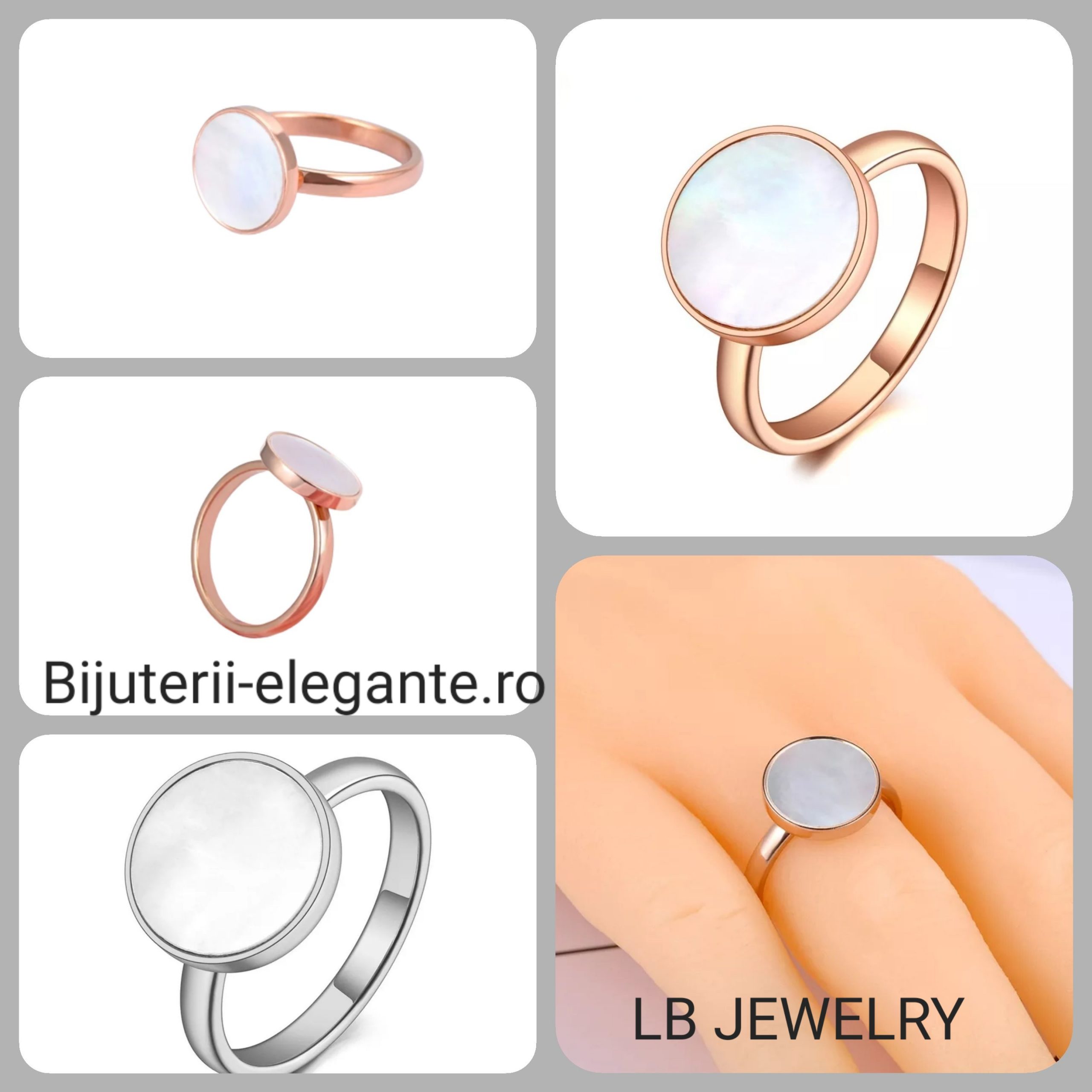 INEL STAINLESS STEEL CU SIDEF (1) Ring – LB Jewelry white sidef Rose Gold Color