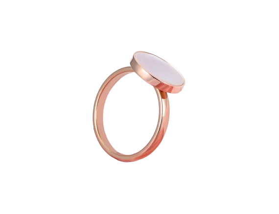 INEL STAINLESS STEEL CU SIDEF (1) Ring – LB Jewelry white sidef Rose Gold Color