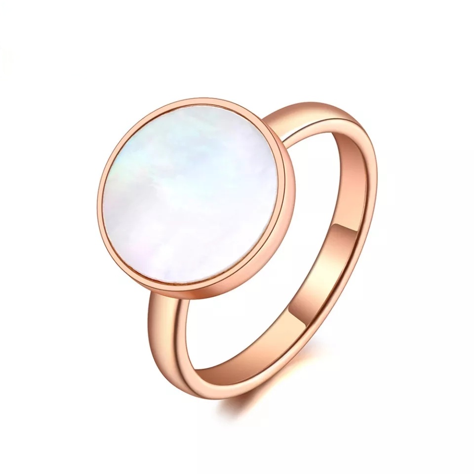 INEL STAINLESS STEEL CU SIDEF (2) Ring – LB Jewelry white sidef Rose Gold Color