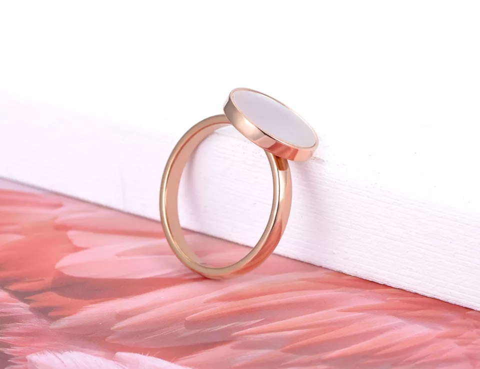 INEL STAINLESS STEEL CU SIDEF (3) Ring – LB Jewelry white sidef Rose Gold Color